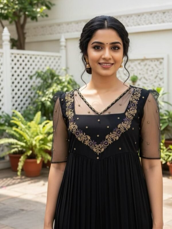 Georgette Gold Illusion Anarkali