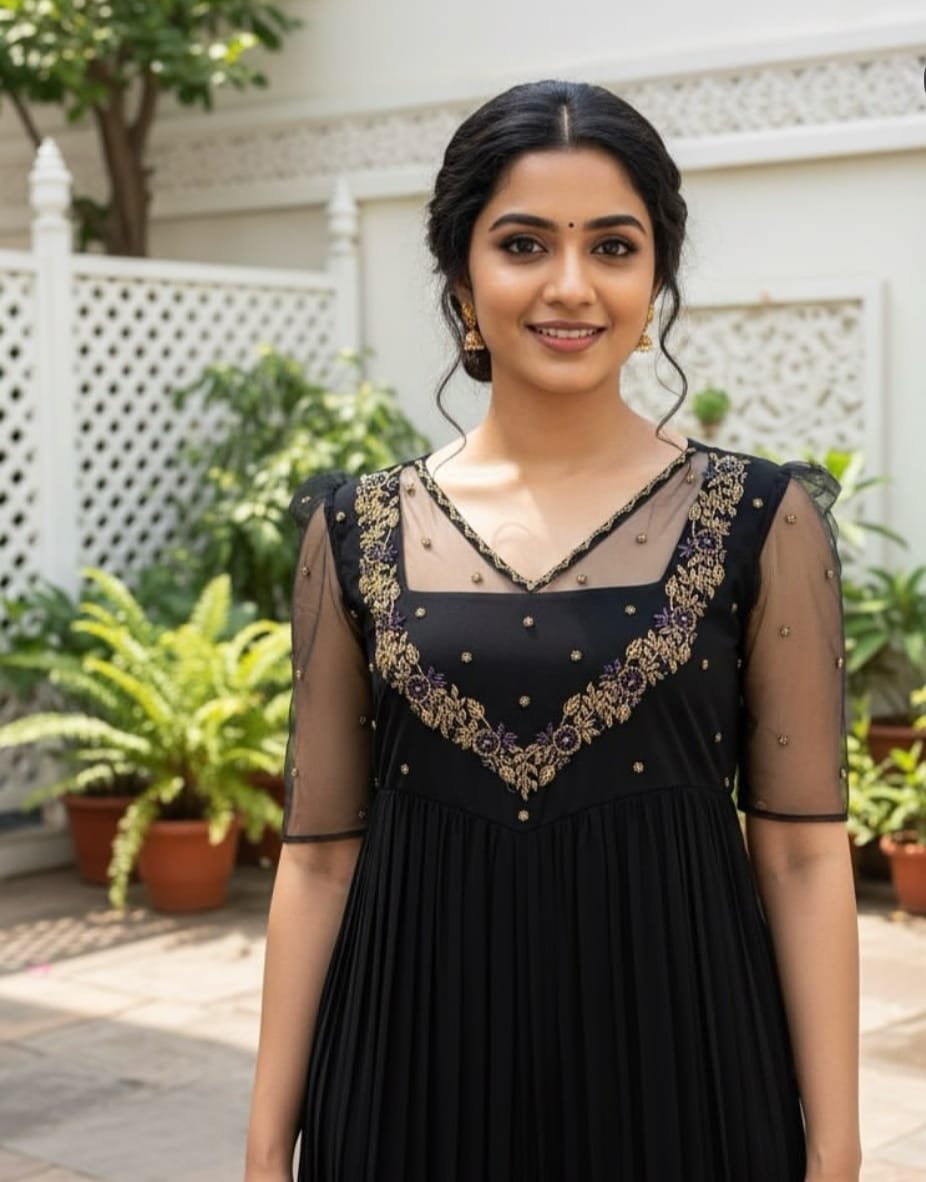 Georgette Gold Illusion Anarkali
